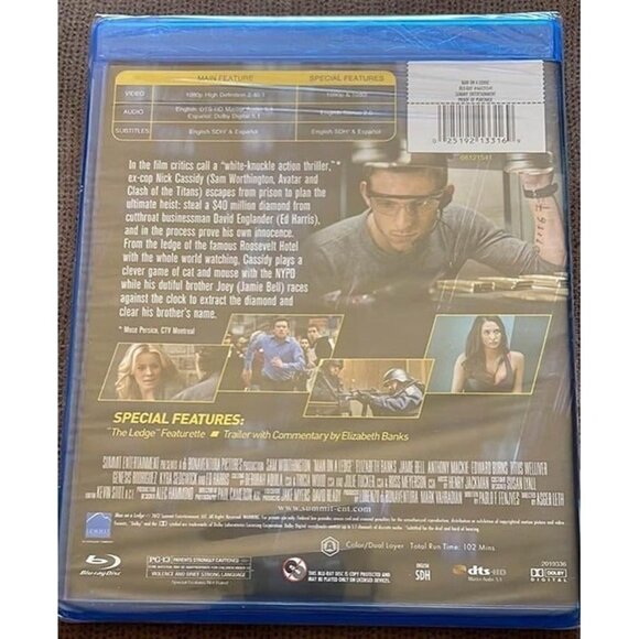 Man on a Ledge (Blu-ray Disc, 2012) NEW! - Picture 2 of 2